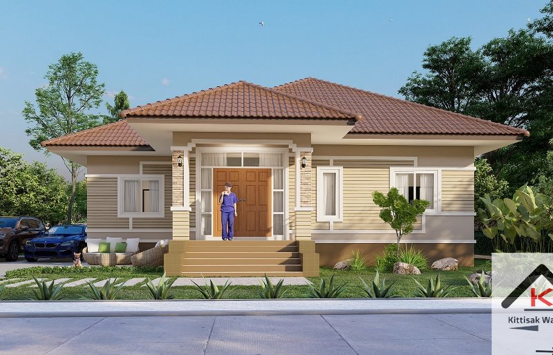 One Storey Classic Elevated Bungalow - Lovely House Designs