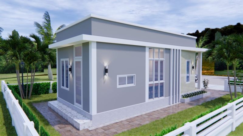 Picture of Modern Small House Plan with Flat Roof 