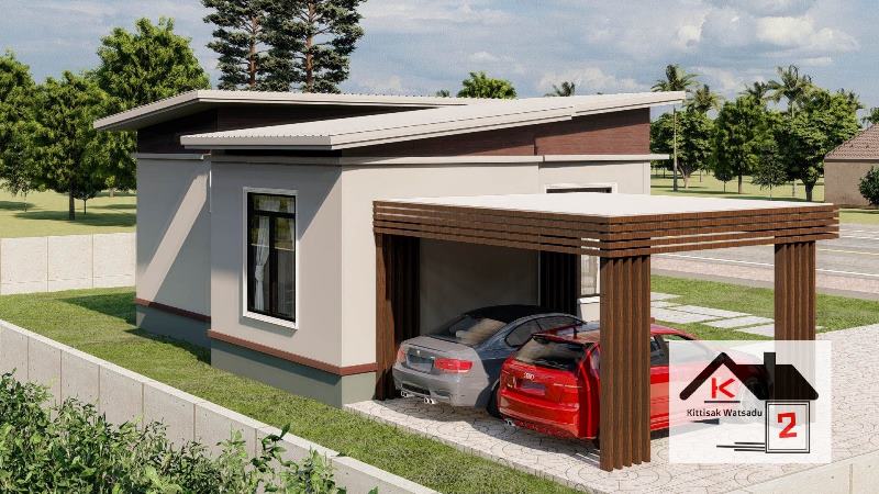 Picture of Small Two Bedroom Home Plan with Shed Roof