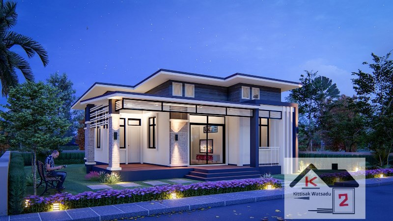 Picture of Single Storey Contemporary House Plan with Splendid Exterior Design