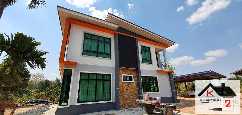 Picture of Contemporary Two Storey House Design with Bright Colors